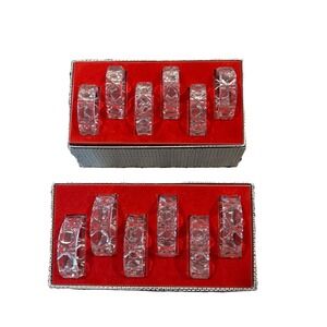 Vintage Lead Crystal Napkin Rings - Box Set of 12- Made in West Germany